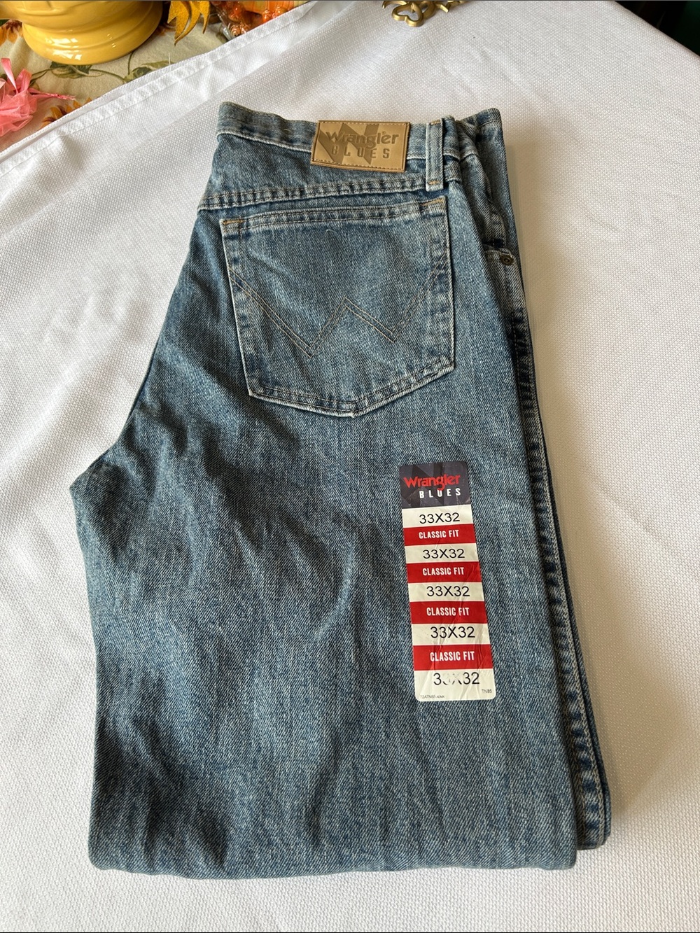 Wrangler Blues Classic Fit Blue Denim Jeans 33 x 32